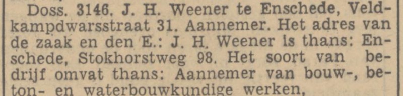 Stokhorstweg 98 J.H. Weener aannemer krantenbericht Tubantia 16-5-1939.jpg