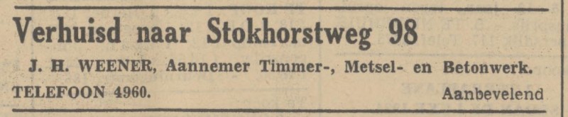 Stokhorstweg 98 J.H. Weener aannemer advertentie Tubantia 16-7-1938.jpg