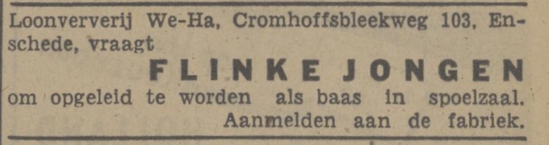 Cromhoffsbleekweg 103 loonververij We-Ha advertentie Tubantia 19-2-1948.jpg