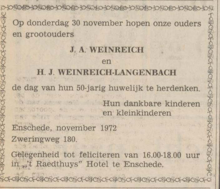 Zweringweg 180 J.A. Weinrich advertentie Tubantia 27-11-1972.jpg