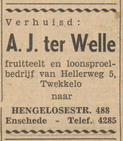 Hellerweg 5 Twekkelo A.J. ter Welle advertentie Tubantia 25-6-1955.jpg