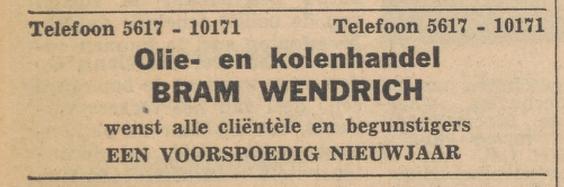 Gasfabriekstraat 24 Olie- en kolenhandel Bram Wendrich advertentie Tubantia 31-12-1956.jpg