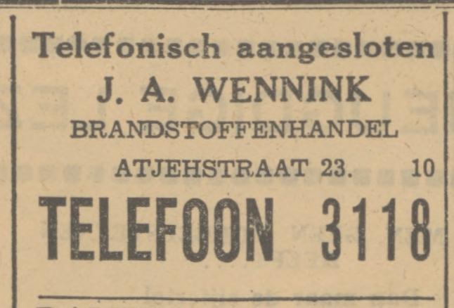 Atjehstraat 23 Brandstoffenhandel J.A. Wennink advertentie Tubantia 17-3-1933.jpg