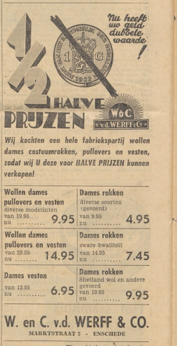 Marktstraat 2 W. en C. v.d. Werff & Co. advertentie Tubantia 7-12-1962.jpg