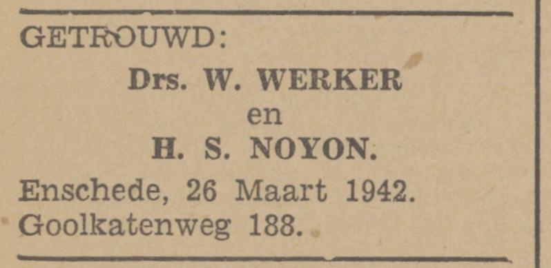 Goolkatenweg 188 Drs. W. Werker advertentie Tubantia 26-3-1942.jpg