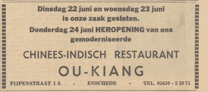 Pijpenstraat 1a Chinees-Indisch Restaurant Ou-Kiang advertentie Tubantia 19-6-1965.jpg