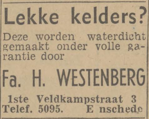 Veldkampstraat 3 Fa. H. Westenberg advertentie Tubantia 2-12-1942.jpg