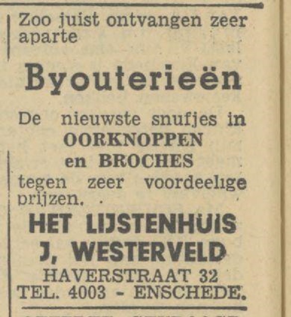 Haverstraat 32 Lijstenhuis J. Westerveld advertentie Tubantia 8-10-1946.jpg
