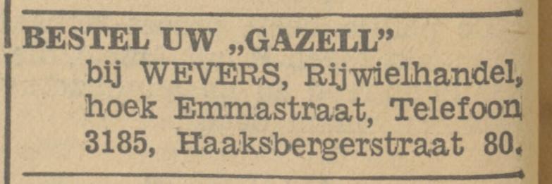 Haaksbergerstraat 80 Rijwielhandel Wevers advertentie Tubantia 4-7-1933.jpg