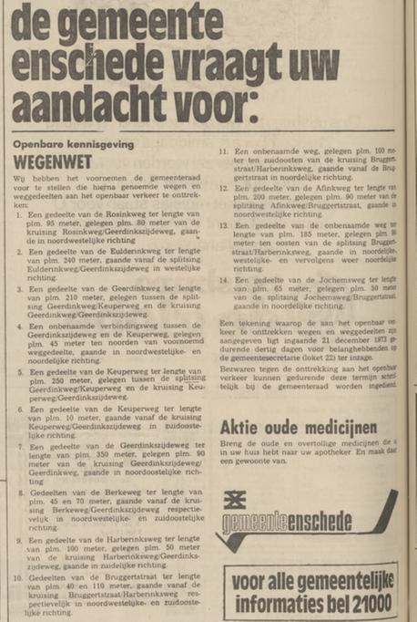 De Berkeweg krantebericht Tubantia 20-12-1973.jpg