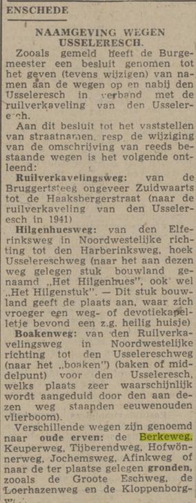 De Berkeweg krantenbericht Twentsch nieuwsblad 29-5-1943.jpg