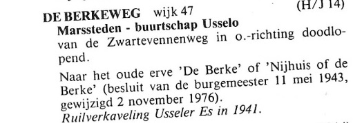 De Berkeweg straatnamenboekje Honderdvijfenzeventig Jaat Straatnamen In Enschede 1809-1984.jpg