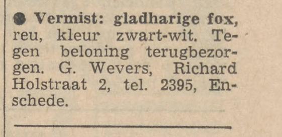 Richard Holstraat 2 G. Wevers advertentie Tubantia 12-11-1958.jpg
