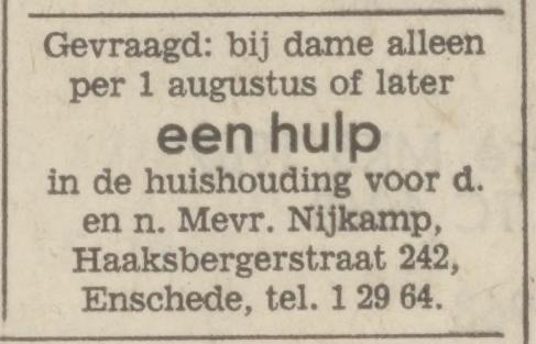 Haaksbergerstraat 242 Mevr. Nijkamp advertentie Tubantia 16-6-1971.jpg