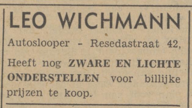 Resedastraat 42 Leo Wichmann autosloper advertentie Tubantia 6-11-1940.jpg
