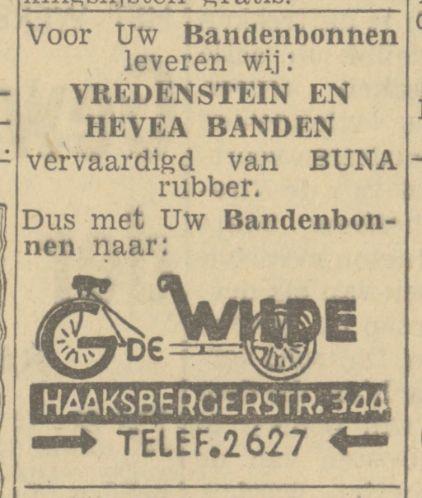 Haaksbergerstraat 344 G. de Wilde Advertentie. Twentsch nieuwsblad. Enschede, 06-06-1944.jpg