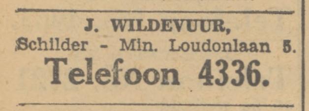 Minister Loudonlaan 5 J. Wildevuur schilder advertentie Tubantia 27-2-1933.jpg