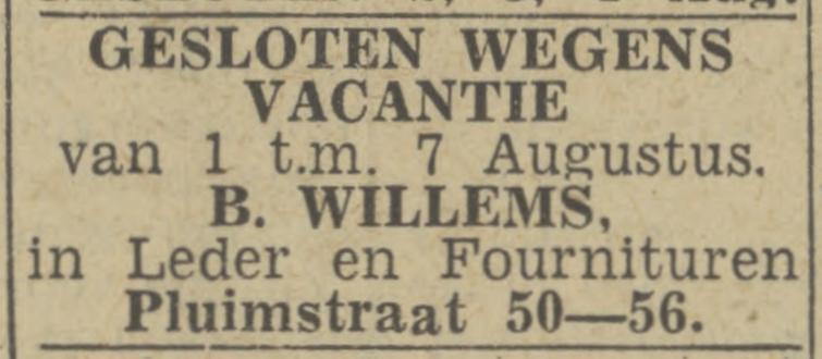 Pluimstraat 50-56 B. Willems Leder en Fournituren advertentie Twentsch nieuwsblad 30-7-1943.jpg