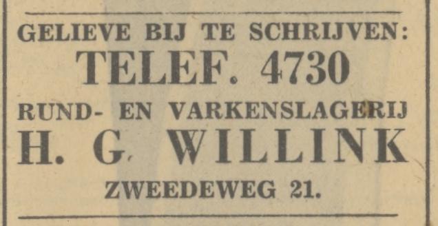 Zwedeweg 21 Rubd- en Varkensslagerij H.G. Willink advertentie Tubantia 18-5-1935.jpg