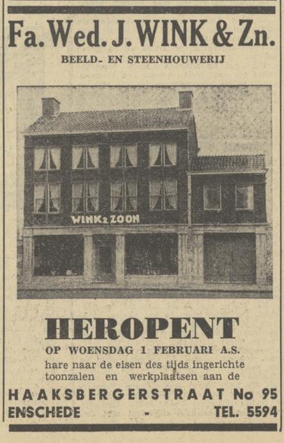 Haaksbergerstraat 95 Fa, Wed. J. Wink & Zoon advertentie Tubantia 31-1-1950.jpg