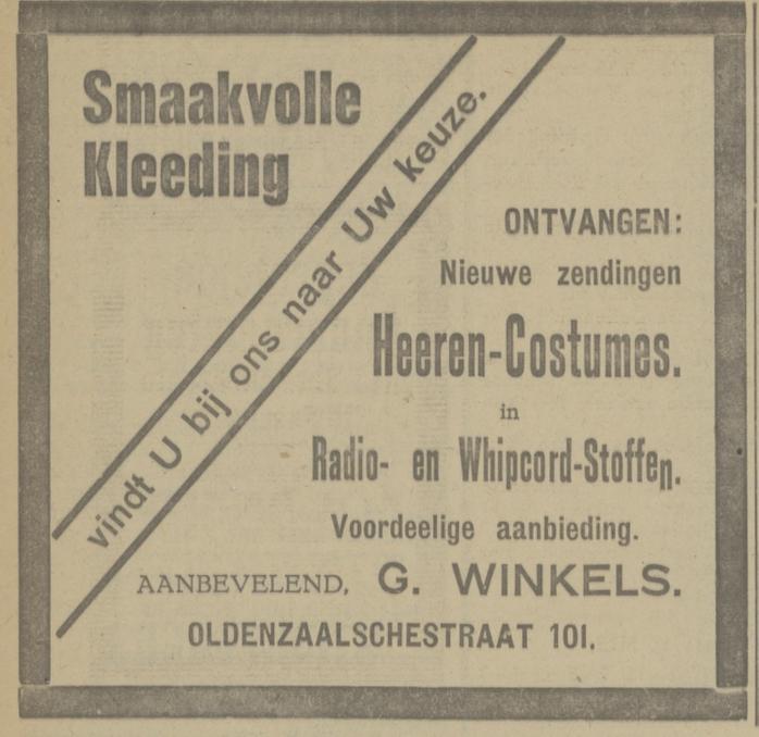 Oldenzaalsestraat 101 G. Winkels advertentie Tubantia 10-5-1926.jpg