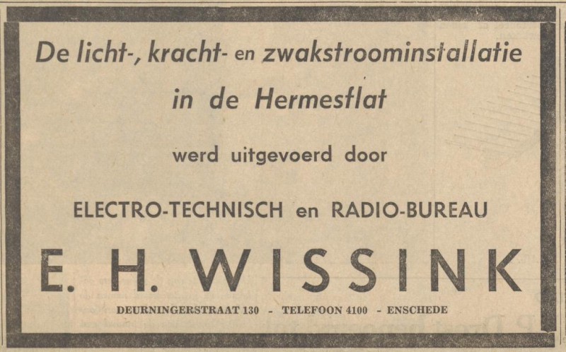 Deurningerstraat 130 E.H. Wissink advertentie Tubantia 13-11-1958.jpg