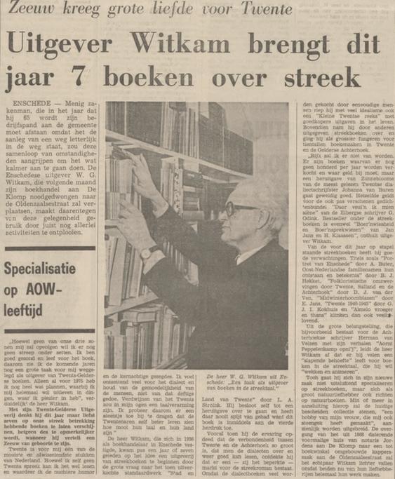 W.G. Witkam Boekverkoper krantenbericht Tubantia 14-1-1975.jpg
