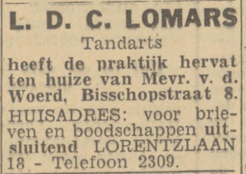 Bisschopstraat 8 Mevr. v.d. Woerd advertentie Twentsch nieuwsblad 9-3-1944.jpg