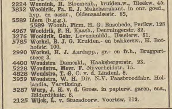 Perikweg 128 H.G. Enschedé  Firmant Fa. E.J. Wooldrik. Telf. 5589. Telefoonboek 1950.jpg
