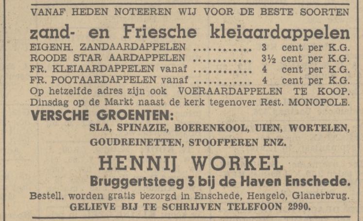 Bruggertsteeg 3 Henny Workel advertentie Tubantia 12-3-1938.jpg