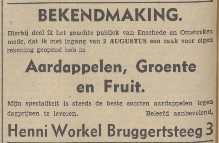 Bruggertsteeg 3 Henni Workel advertentie Tubantia 31-7-1937.jpg