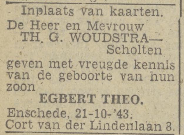 Cort van der Lindenlaan 8 Th.G. Woudstra advertentie Twentsch nieuwsblad 22-10-1943.jpg