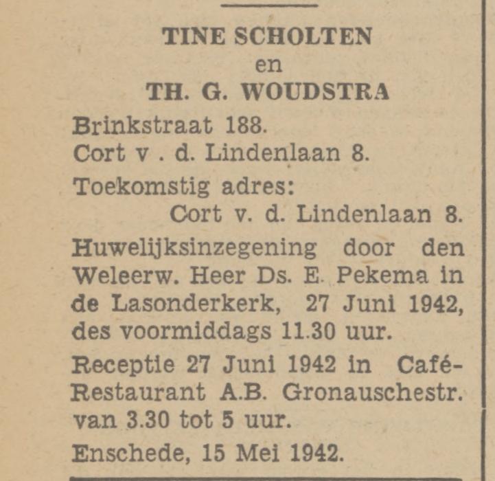 Cort van der Lindenlaan 8 Th.G. Woudstra advertentie Tubantia 15-5-1942.jpg