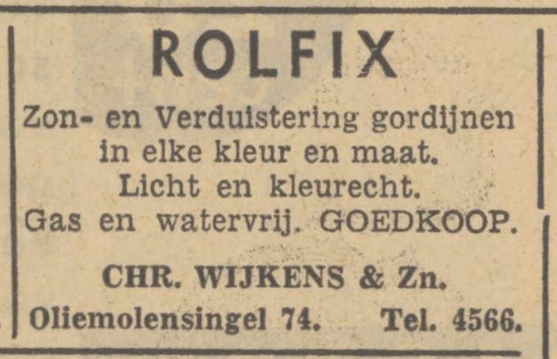 Oliemolensingel 74 Chr. Wijkens & Zn. advertentie Tubantia 27-4-1940.jpg