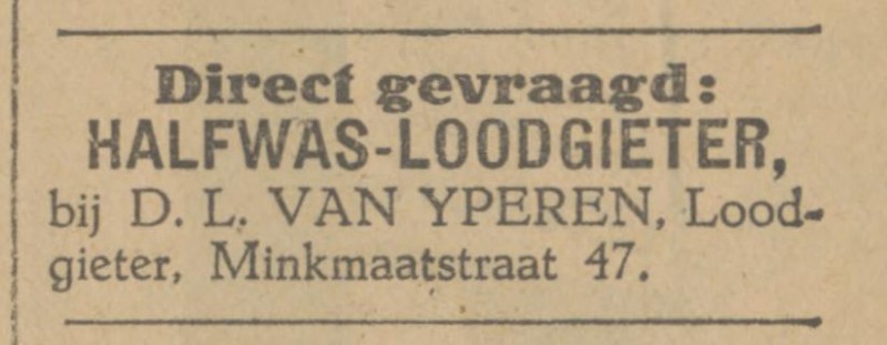Minkmaatstraat 47 D.L. van Yperen loodgieter advertentie Tubantia 13-1-1927.jpg