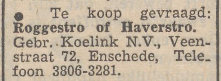 Veenstraat 72 Gebr. Koelink N.V. advertentie Tubantia 6-2-1953.jpg