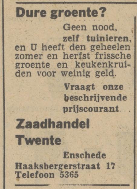 Haaksbergerstraat 17 Zaadhandel Twnte advertentie Tubantia 15-3-1947.jpg