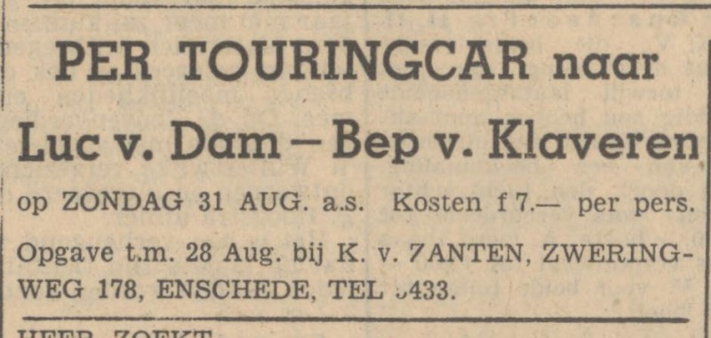 Zweringweg 178 K. van Zanten advertentie Tubantia 23-8-1947.jpg