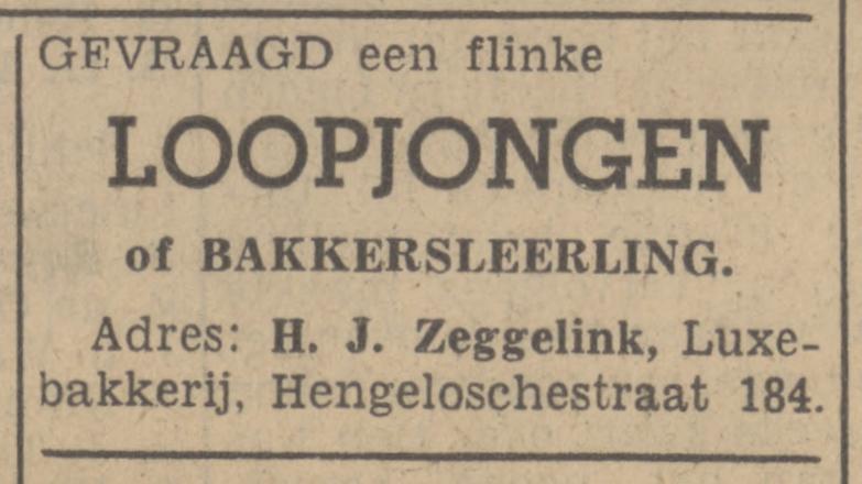 Hengelosestraat 184 H.J. Zeggelink bakkerij advertentie Tubantia 30-6-1939.jpg