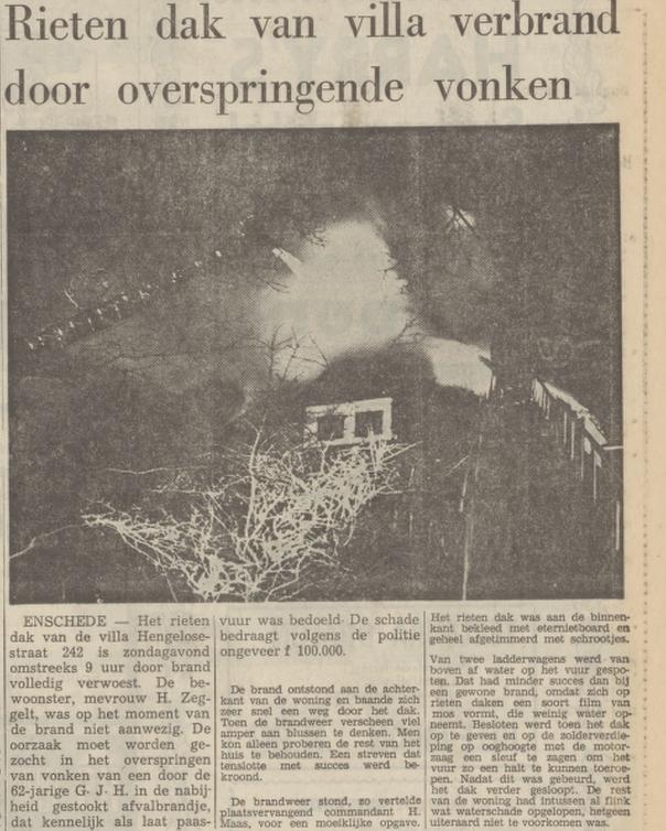 Hengelosestraat 242 brand villa Mevr. Zeggelt krantenfoto Tubantia 13-4-1971.jpg