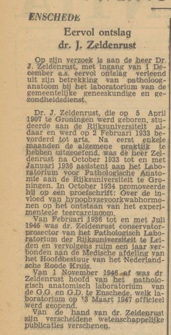 Dr. J. Zeldenrust Arts krantenbericht Tubantia 6-11-1951.jpg