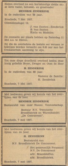 Oliemolensingel 19 H. Zenderink overlijdensadvertentie Tubantia 8-5-1957.jpg
