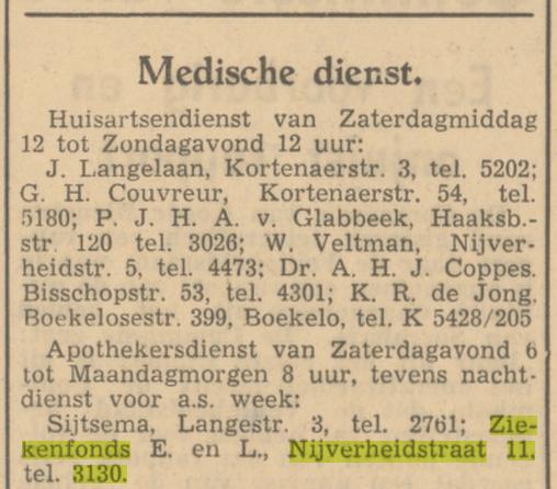 Nijverheidstraat 11 Ziekenfonds Enschede en Lonneker lrantenbericht Tubantia 15-1-1949.jpg