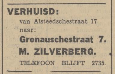 Gronausestraat 7 M. Zilverberg advertentie Tubantia 31-1-1939.jpg
