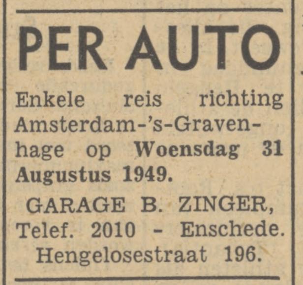 Hengelosestraat 196 Garage B. Zinger advertentie Tubantia 27-8-1949.jpg