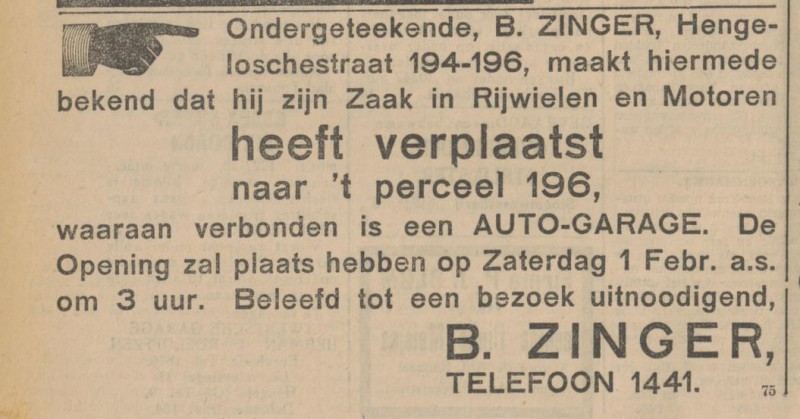 Hengelosestraat 196 B. Zinger advertentie Tubantia 31-1-1930.jpg