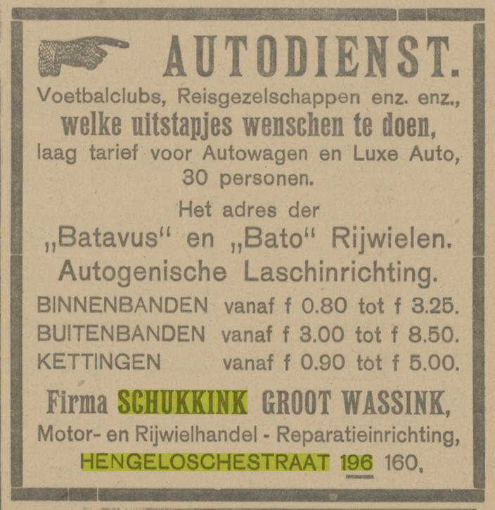 Hengelosestraat 196 Firma Schukkink Autodienst reisgezelschappen en  Motor-en rijwielhandelhandel 24-9-1921.jpg