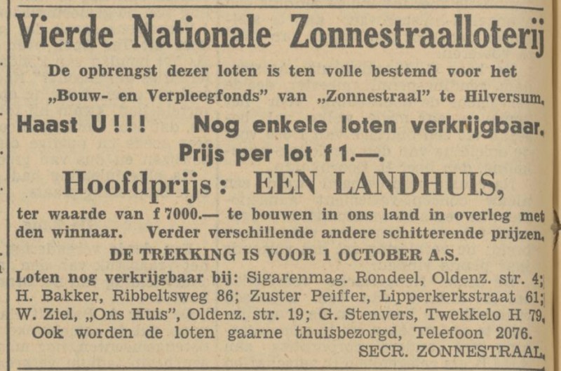 Hoge Boekelerweg 140 G. Stenvers Zonnestraal krantenbericht Tubantia 24-7-1935.jpg
