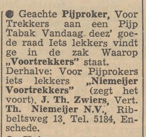 Ribbeltsweg 13 J.Th. Zwiers advertentie Tubantia 26-3-1956.jpg