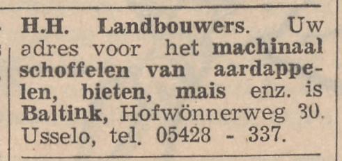 Hofwönnerweg 30 Baltink advertentie Tubantia 3-6-1964.jpg